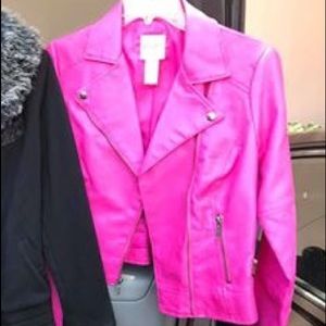 Pink fake leather jacket new